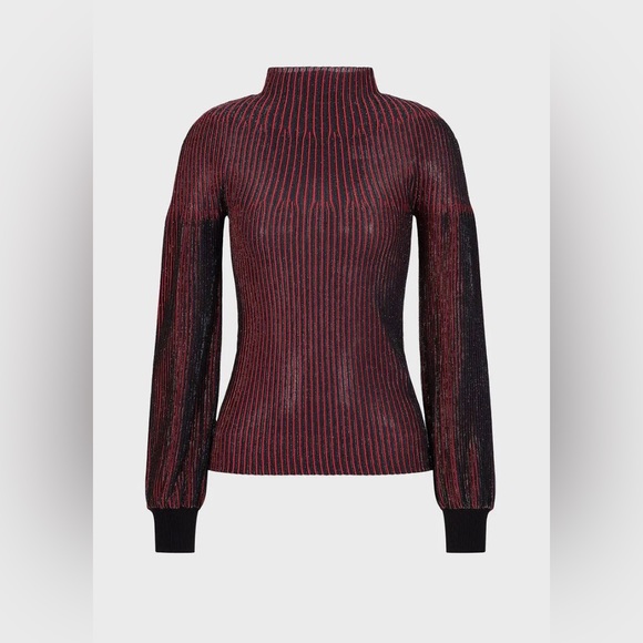 Emporio Armani- Lurex mock-neck jumper with all-over pattern